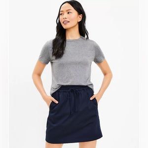🆕 Loft Blue Pull On Drawstring Midi Skirt with Pockets | Small